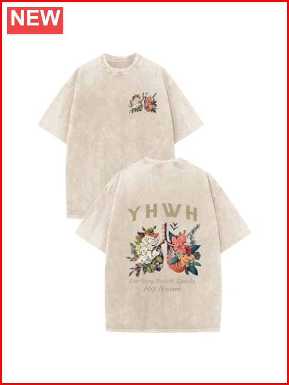 Men's Christian Faith Graphic Tee Vintage Washed Cotton Crew Neck
